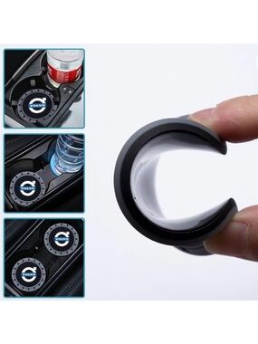 Volvo Black Universal Car Cup Holder Coasters - (Set of 2)
